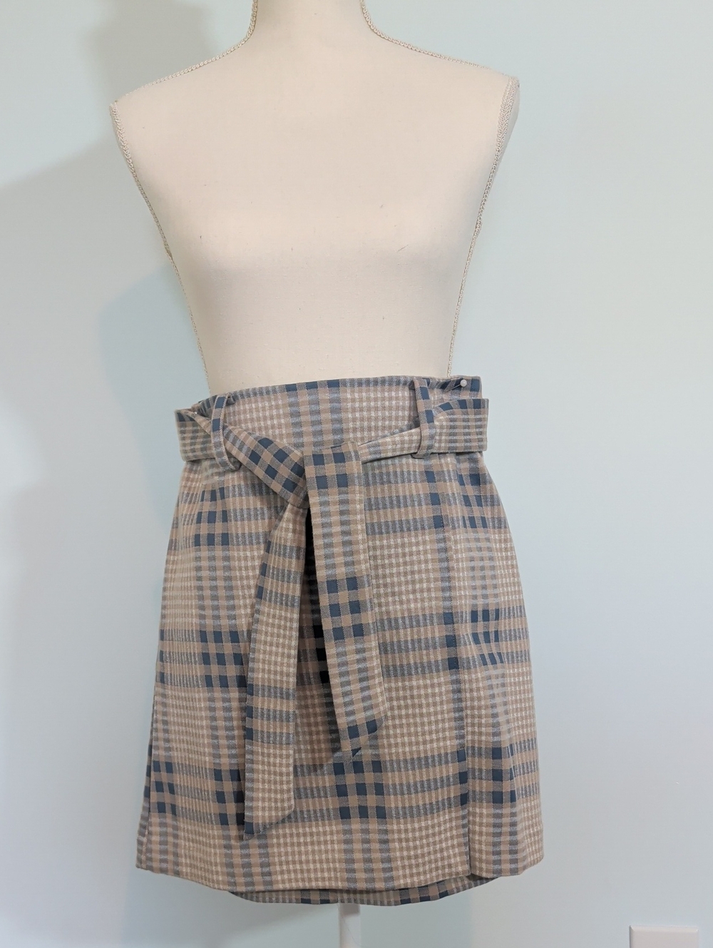 LOFT High-Waist Plaid Mini Skirt COTTAGECORE Office Business Casual Girly